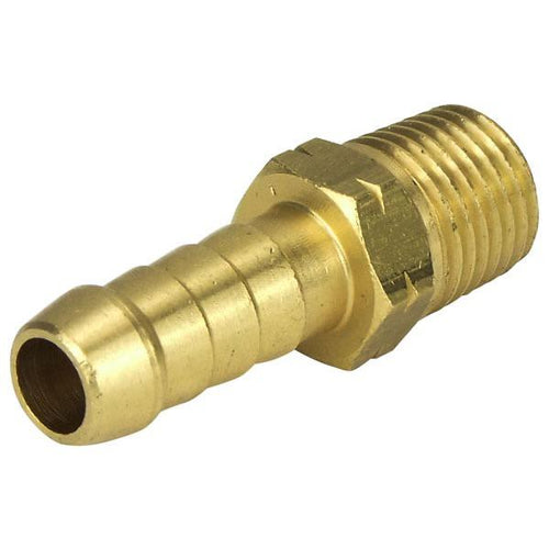 1/2" BSP Male Brass Straight 3/8" 9.5mm Hose Tail