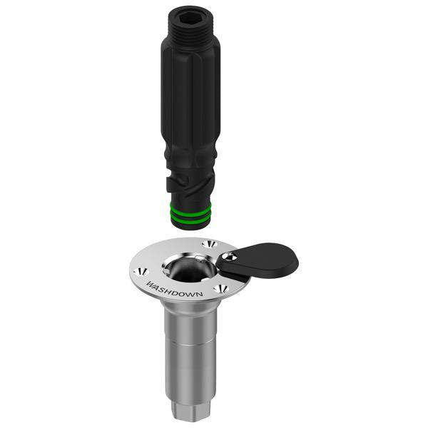 1/2" BSP(F) Deck Wash Outlet with Black Adaptor Kit