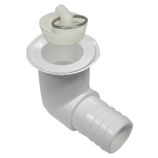 1"/25mm Complete Right Angle Sink Waste with Plug - Bosuns Boat