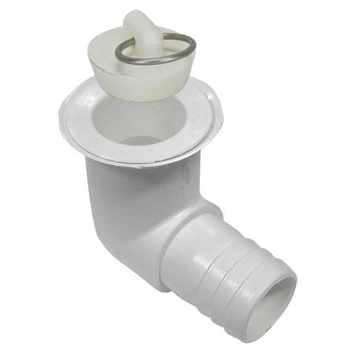 1"/25mm Complete Right Angle Sink Waste with Plug - Bosuns Boat