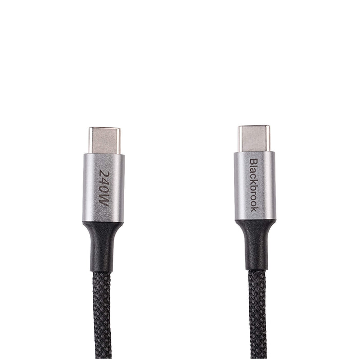 240W Braided USB-C to USB-C Cable - BlackBrook Case