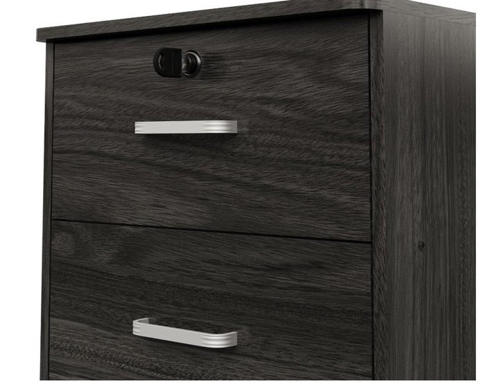 3 Drawer Mobile Filing Cabinet on Wheels Grey Office Storage Unit -312