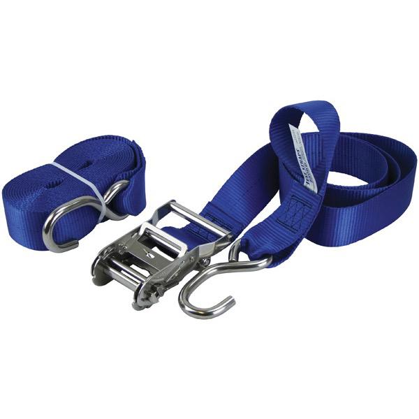 50mm x 6m Medium Duty Stainless Steel Ratchet Blue Tie Down