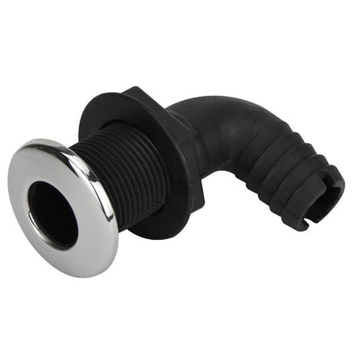 90° Nylon Skin Fitting with Tail & Stainless Steel Trim - Bosuns Boat