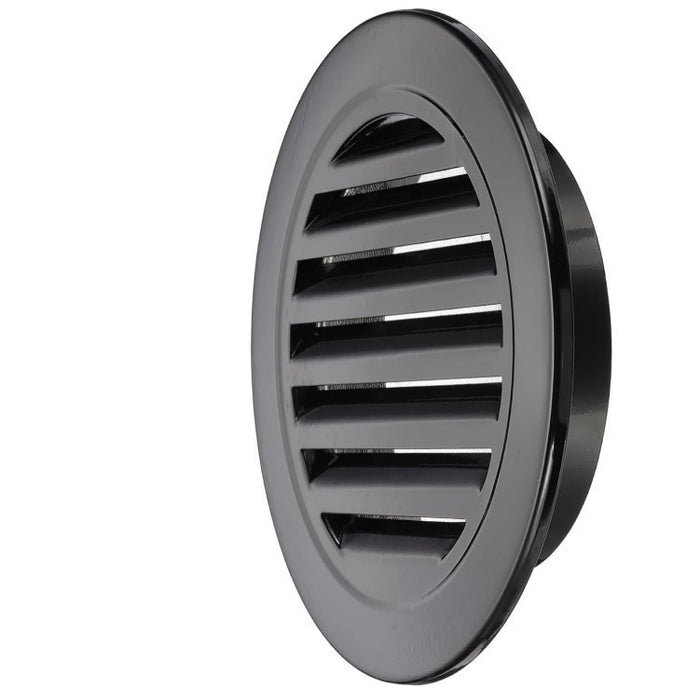 Aluminium Alloy Soffit Vent, Exterior Exhaust Louvered Vent with Mesh Black-294