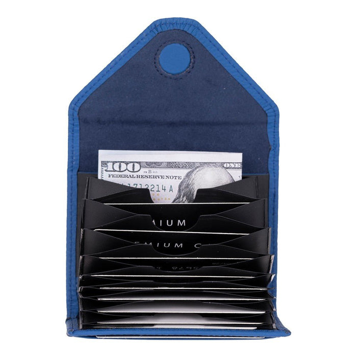 Aoki Leather Card Holder, Pebble Blue - BlackBrook Case