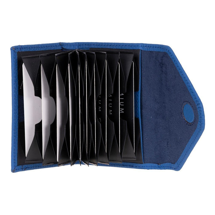 Aoki Leather Card Holder, Pebble Blue - BlackBrook Case
