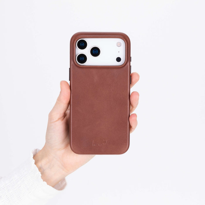 Arden Leather iPhone 18 Pro MagSafe Case, Brown - BlackBrook Case