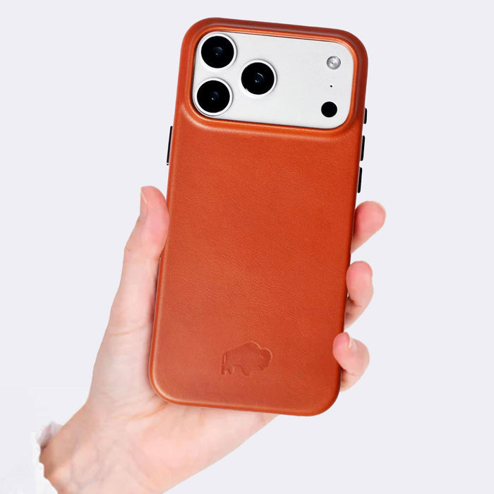 Arden Leather iPhone 18 Pro MagSafe Case, Burnished Tan - BlackBrook Case