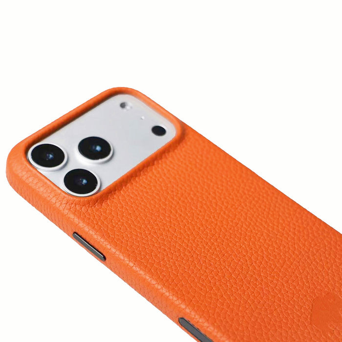 Arden Leather iPhone 18 Pro MagSafe Case, Pebble Orange - BlackBrook Case