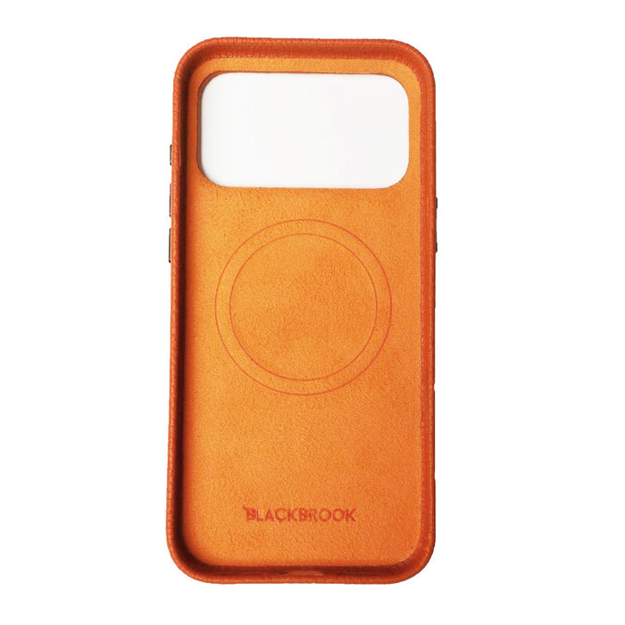 Arden Leather iPhone 18 Pro MagSafe Case, Pebble Orange - BlackBrook Case