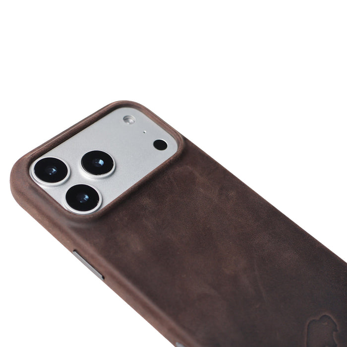 Arden Leather iPhone 18 Pro MagSafe Case, Distressed Coffee - BlackBrook Case