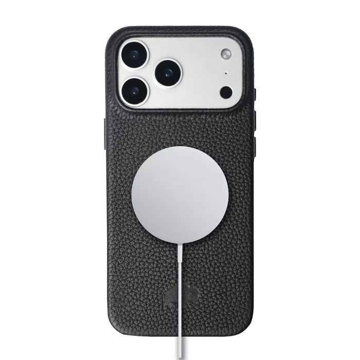 Arden Leather iPhone 18 Pro MagSafe Case, Pebble Black - BlackBrook Case