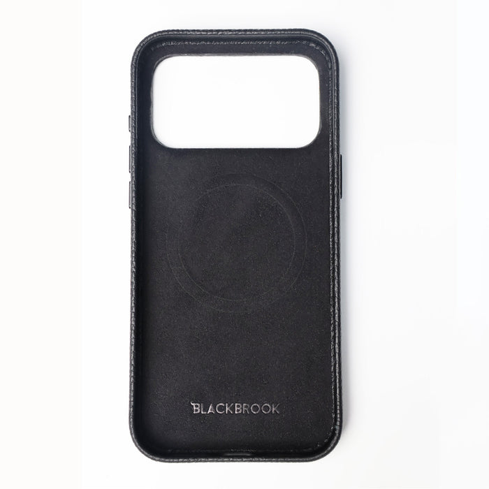Arden Leather iPhone 18 Pro MagSafe Case, Pebble Black - BlackBrook Case