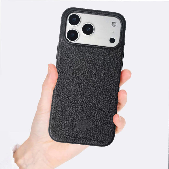 Arden Leather iPhone 18 Pro MagSafe Case, Pebble Black - BlackBrook Case
