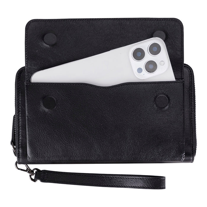 Aristo Leather Wallet, Rustic Black - BlackBrook Case