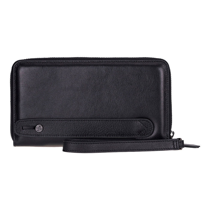 Aristo Leather Wallet, Rustic Black - BlackBrook Case