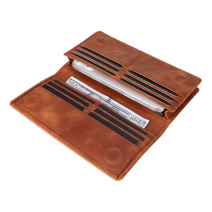 Aura Leather Women's Wallet, Golden Tan - BlackBrook Case