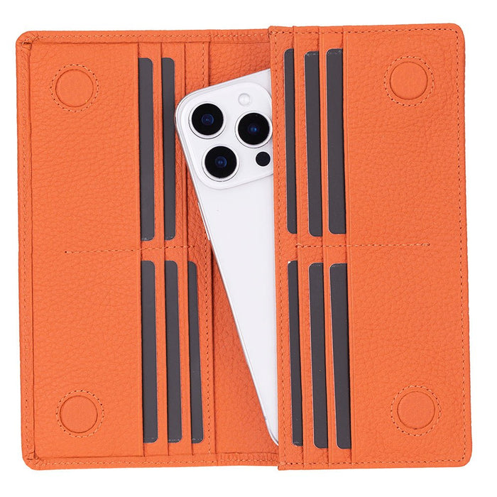 Aura Leather Women's Wallet, Orange - BlackBrook Case