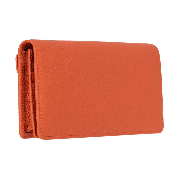 Aura Leather Women's Wallet, Orange - BlackBrook Case