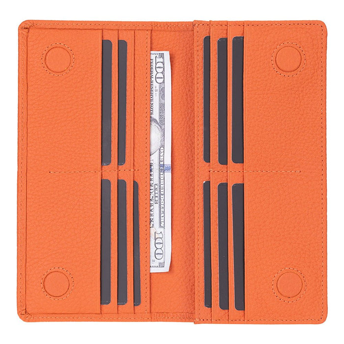 Aura Leather Women's Wallet, Orange - BlackBrook Case