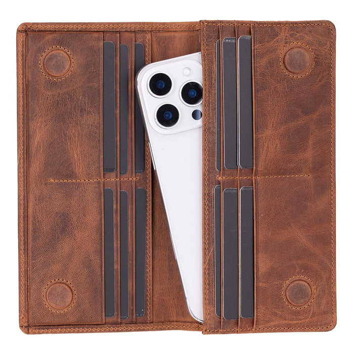 Aura Leather Women's Wallet, Saddle Brown - BlackBrook Case