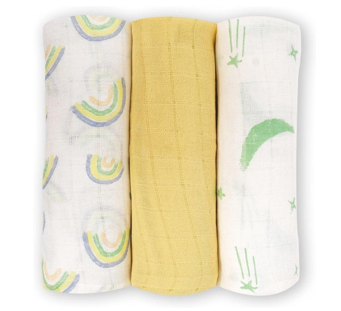 Baby Muslin Cloths 3 Pack Cotton Burp Cloths 80x80cm Soft Absorbent Unisex