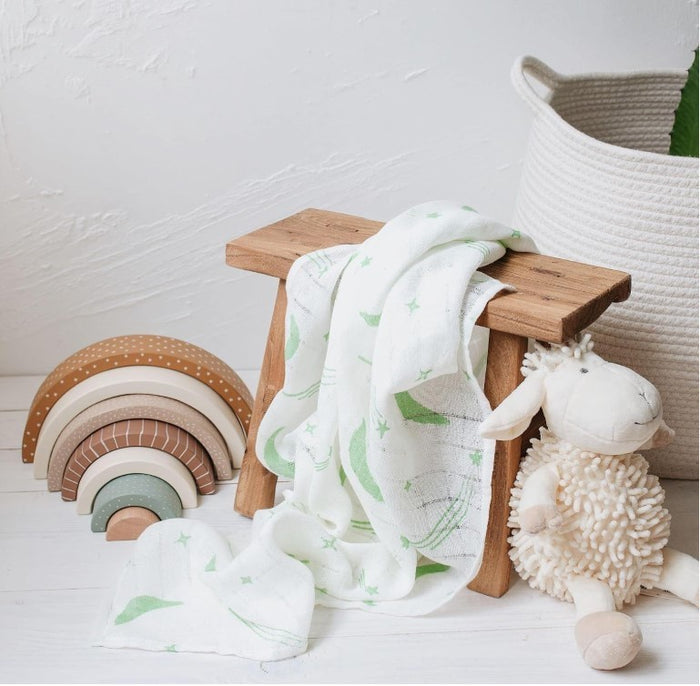 Baby Muslin Cloths 3 Pack Cotton Burp Cloths 80x80cm Soft Absorbent Unisex