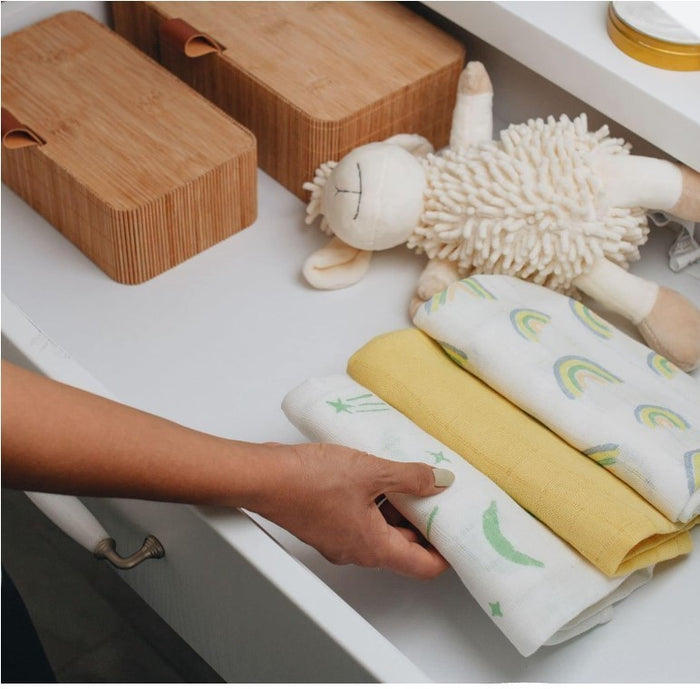 Baby Muslin Cloths 3 Pack Cotton Burp Cloths 80x80cm Soft Absorbent Unisex