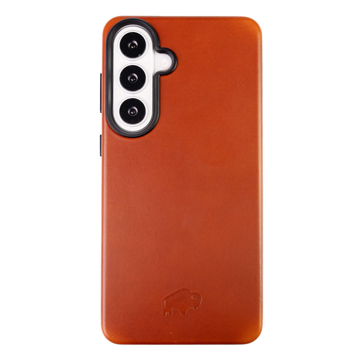Barlow Leather Samsung S26 Plus Case, Burnished Tan - BlackBrook Case