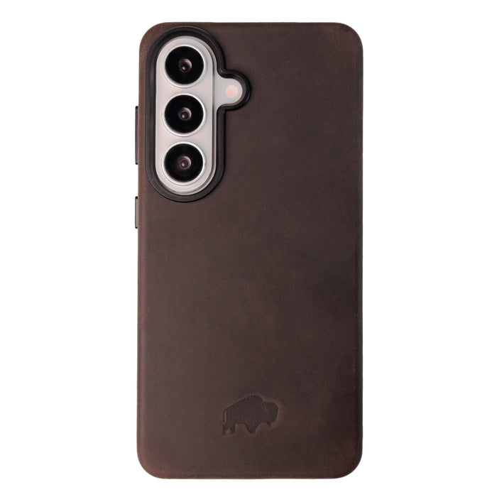 Barlow Leather Samsung S26 Plus Case, Distressed Coffee - BlackBrook Case