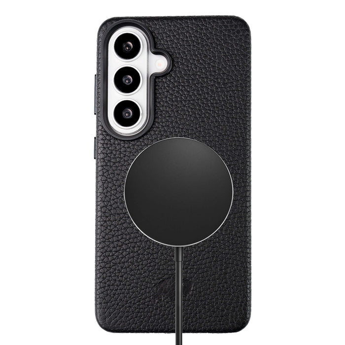 Barlow Leather Samsung S26 Plus Case, Pebble Black - BlackBrook Case