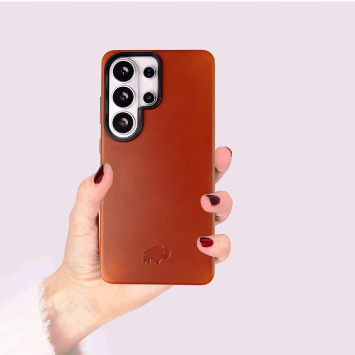 Barlow Leather Samsung S26 Ultra Case, Burnished Tan - BlackBrook Case