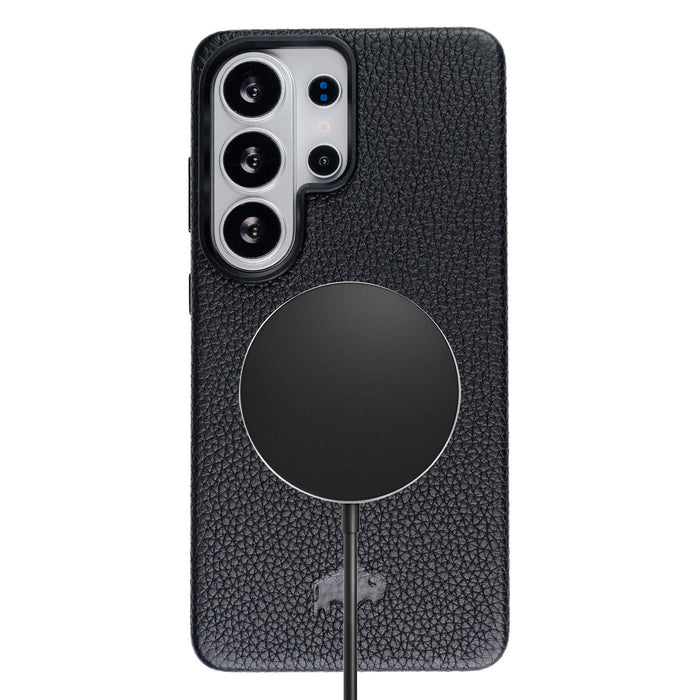 Barlow Leather Samsung S26 Ultra Case, Pebble Black - BlackBrook Case