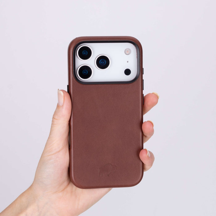 Barlow Leather iPhone 18 Pro MagSafe Case, Brown - BlackBrook Case