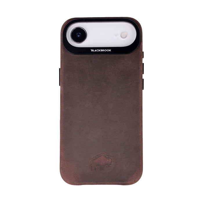 Barlow Leather iPhone Air MagSafe Case with Stand, Distressed Coffee - BlackBrook Case