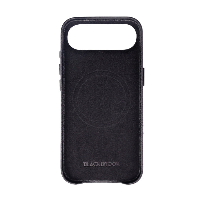 Barlow Leather iPhone Air MagSafe Case with Stand, Pebble Black - BlackBrook Case
