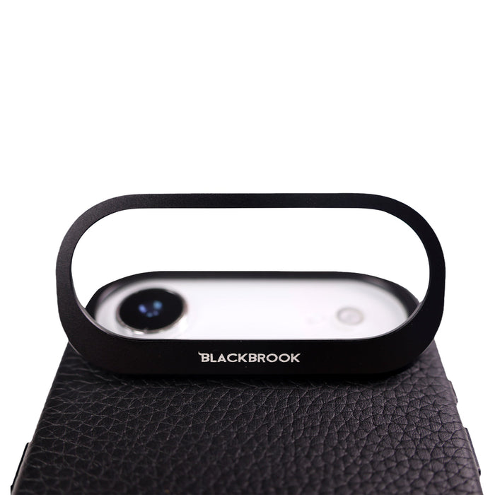 Barlow Leather iPhone Air MagSafe Case with Stand, Pebble Black - BlackBrook Case