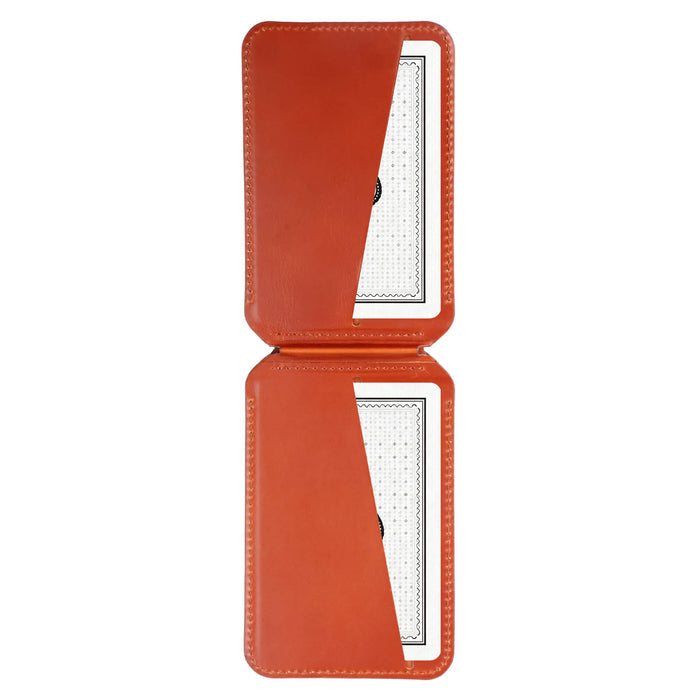 Baron Leather MagSafe Wallet with Stand, Burnished Tan - BlackBrook Case