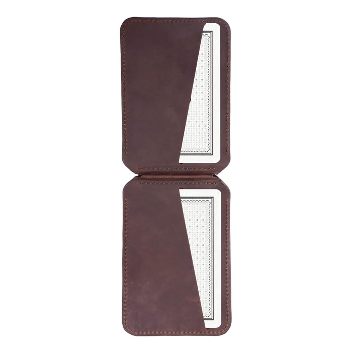 Baron Leather MagSafe Wallet with Stand, Distressed Coffee - BlackBrook Case
