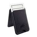 Baron Leather MagSafe Wallet with Stand, Pebble Black - BlackBrook Case