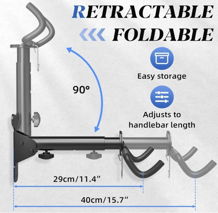 Bike Wall Mount Foldable Rack Adjustable Bicycle Holder Garage Hook- 177
