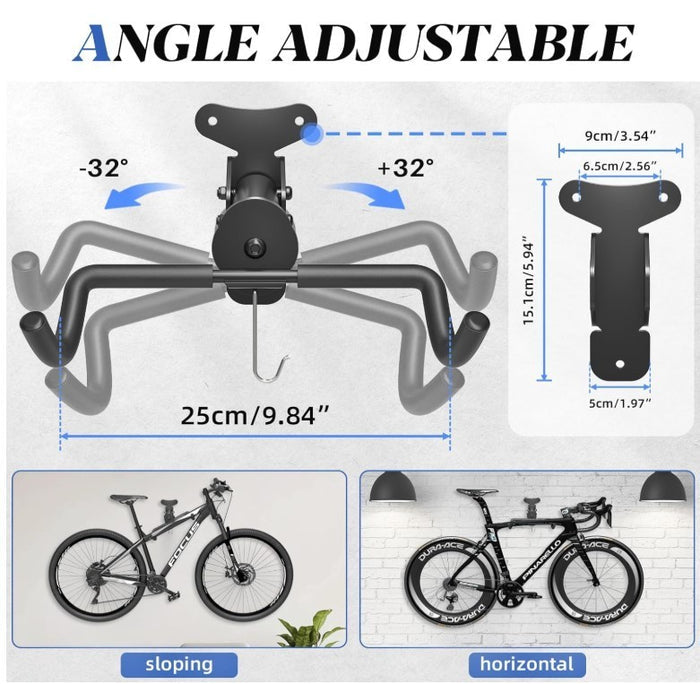 Bike Wall Mount Foldable Rack Adjustable Bicycle Holder Garage Hook- 177