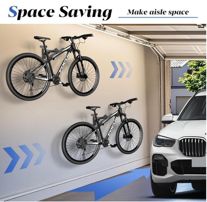 Bike Wall Mount Foldable Rack Adjustable Bicycle Holder Garage Hook- 177