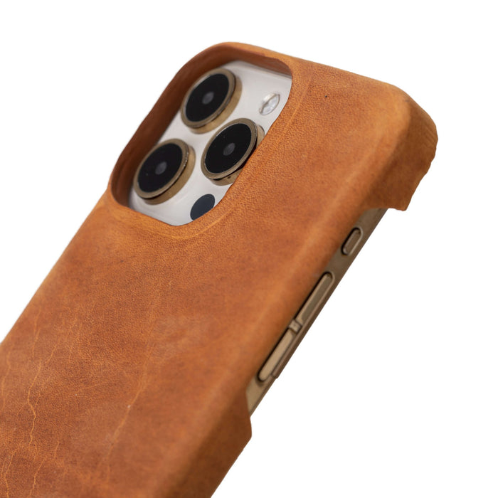 iPhone 15 Pro Max Leather Wallet Case - Burkley Classic 2-in-1 Detachable Folio, Golden Brown - BlackBrook Case