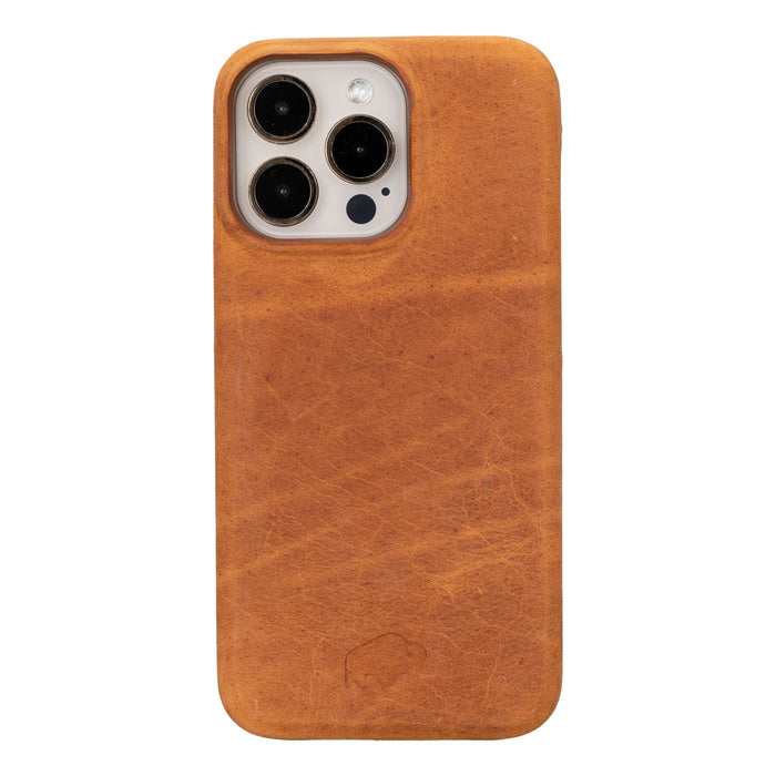 iPhone 15 Pro Max Leather Wallet Case - Burkley Classic 2-in-1 Detachable Folio, Golden Brown - BlackBrook Case