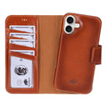 iPhone 16 Plus Leather Wallet Case - Burkley Classic 2 - in - 1 Detachable Folio, Burnished Tan - BlackBrook Case