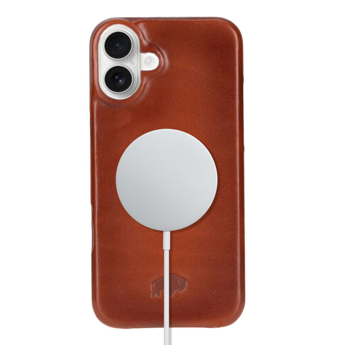 iPhone 16 Plus Leather Wallet Case - Burkley Classic 2 - in - 1 Detachable Folio, Burnished Tan - BlackBrook Case