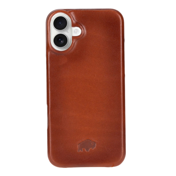 iPhone 16 Plus Leather Wallet Case - Burkley Classic 2 - in - 1 Detachable Folio, Burnished Tan - BlackBrook Case