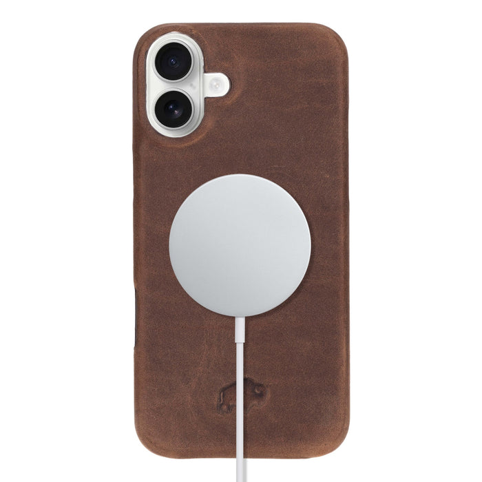 iPhone 16 Plus Leather Wallet Case - Burkley Classic 2 - in - 1 Detachable Folio, Distressed Coffee - BlackBrook Case
